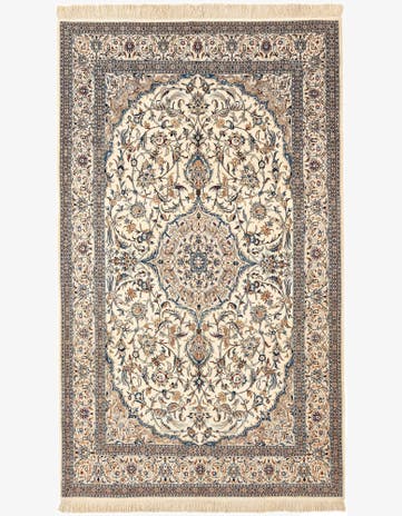 4' 11 x 8' 3 Hand Knotted Nain Rug