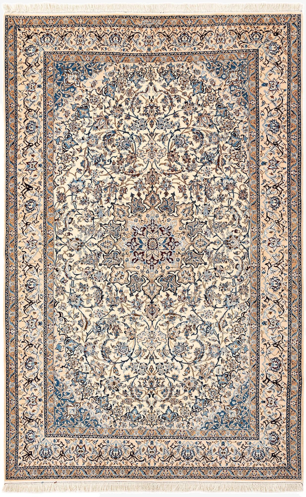 4' 11 x 7' 7  Hand Knotted Nain Rug