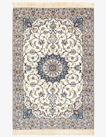 3' 3 x 4' 10 Hand Knotted Nain Rug