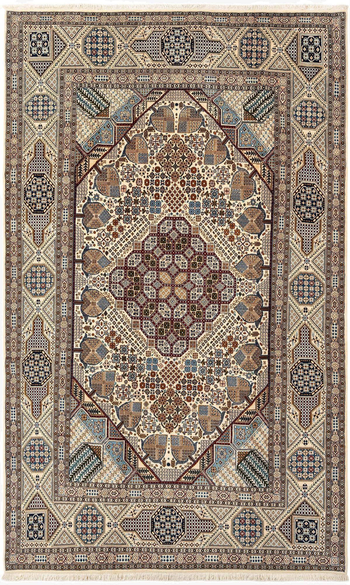 6' 11 x 11' 3  Hand Knotted Nain Rug