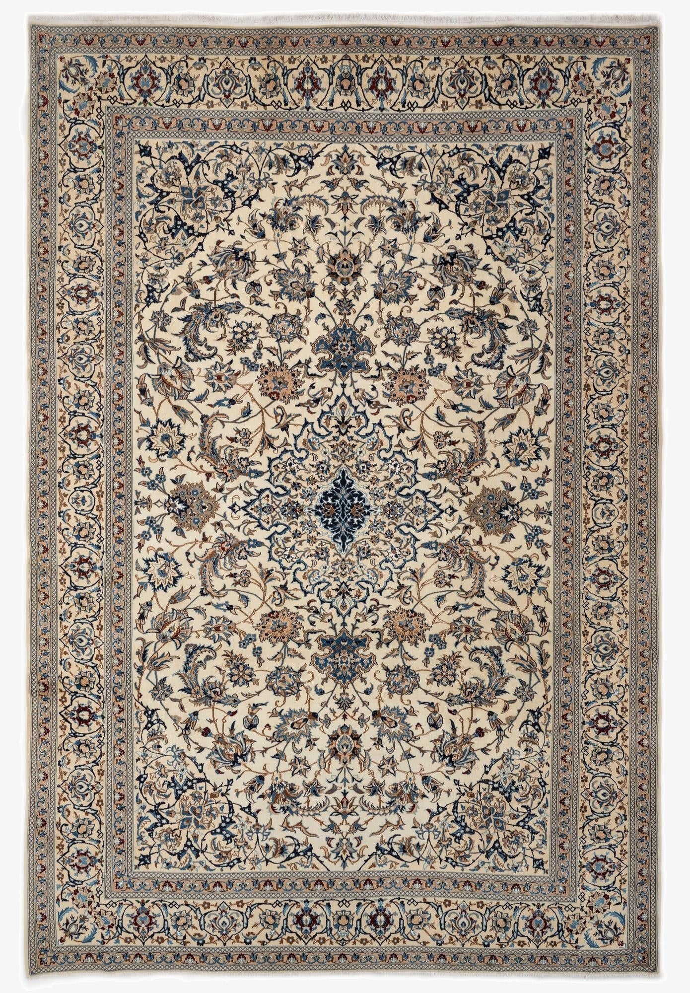 8' 6 x 12' 1  Hand Knotted Nain Persian Rug