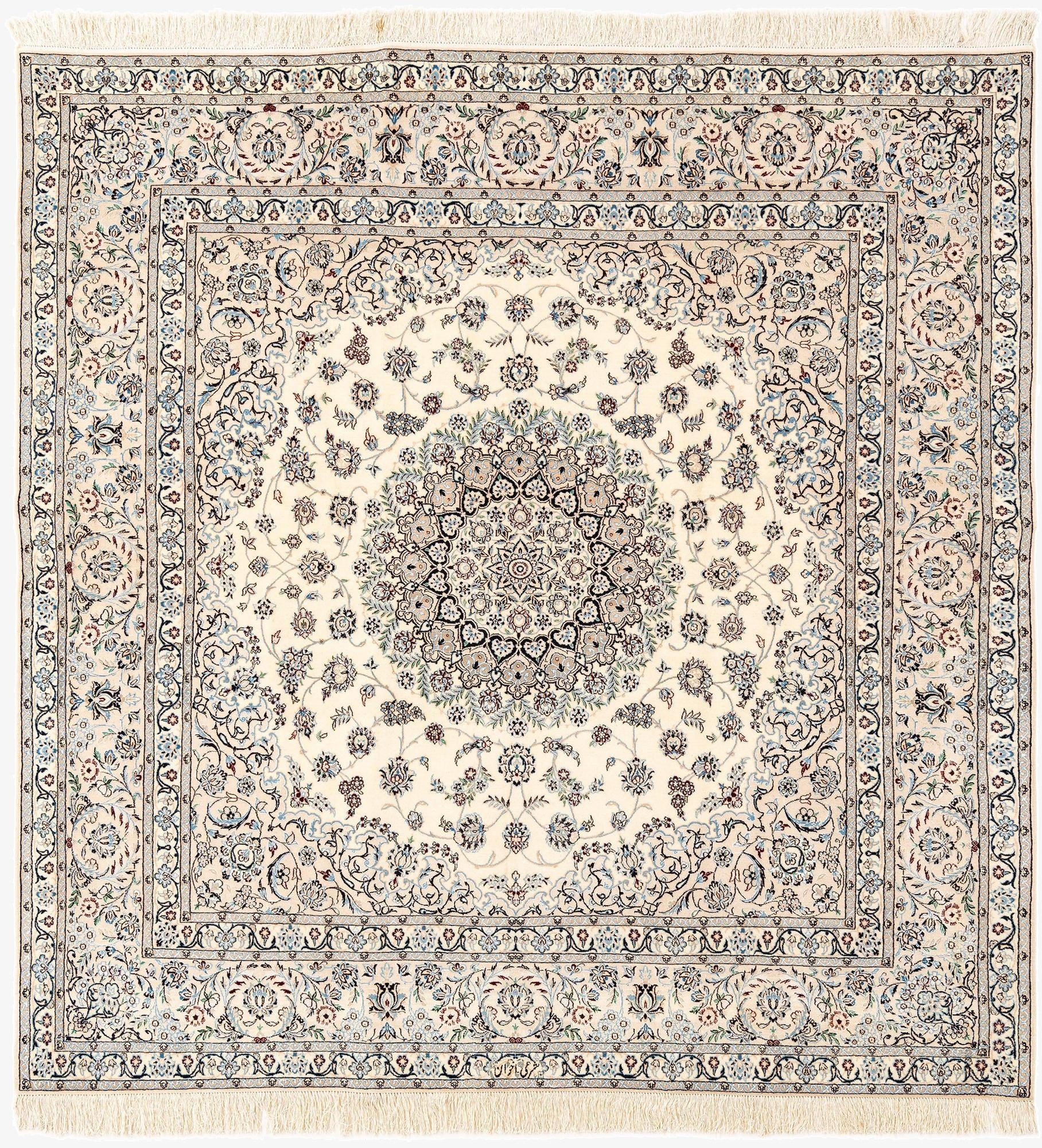6' 8 x 6' 11  Hand Knotted Nain Rug