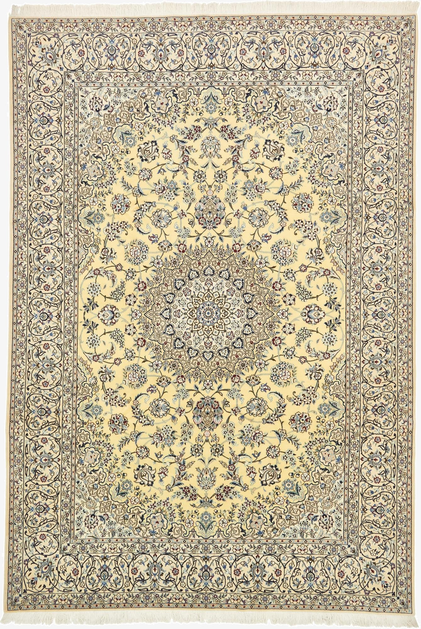 8' x 11' 9  Hand Knotted Nain Persian Rug