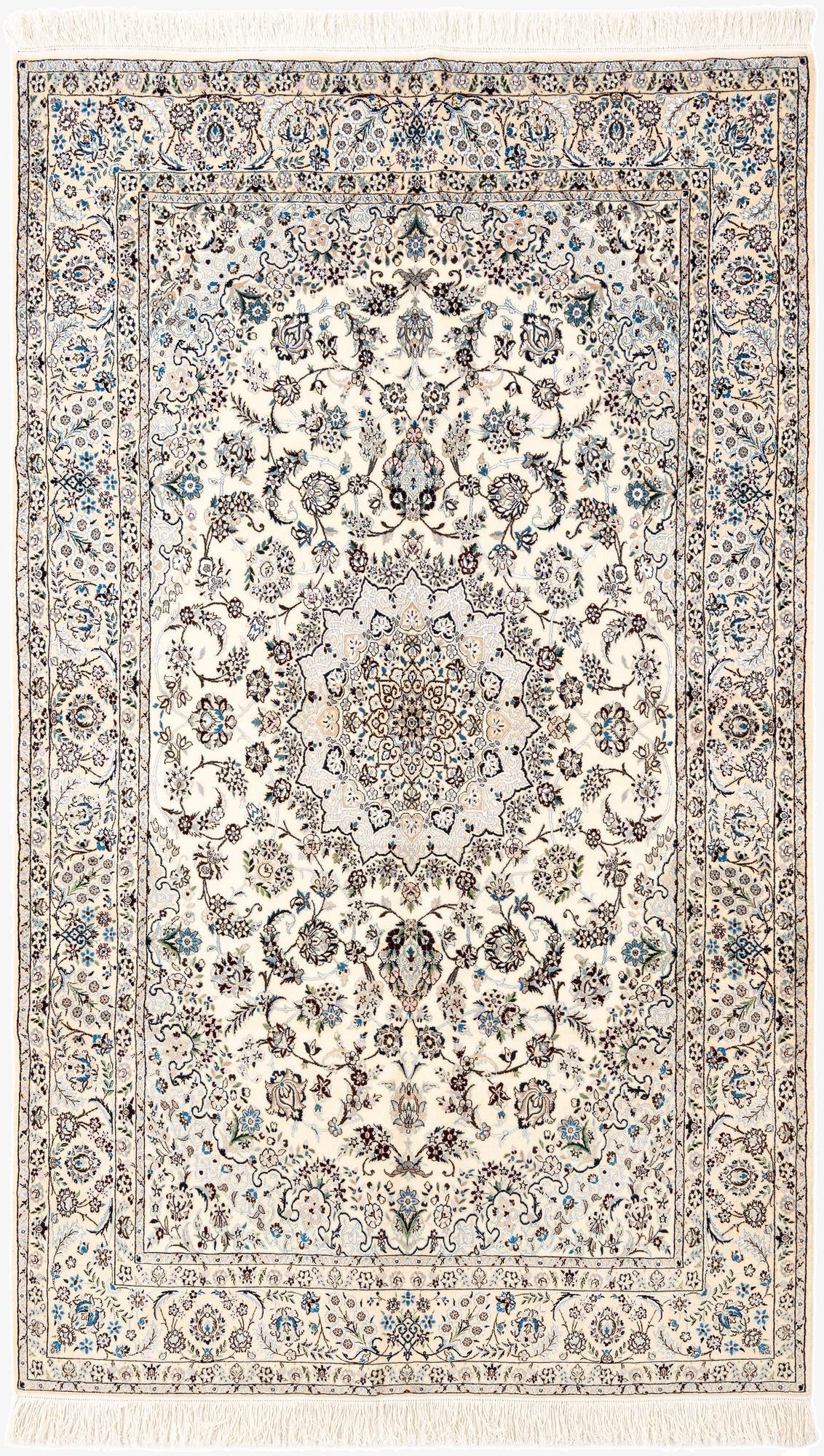 4' 11 x 8' 4  Hand Knotted Nain Rug