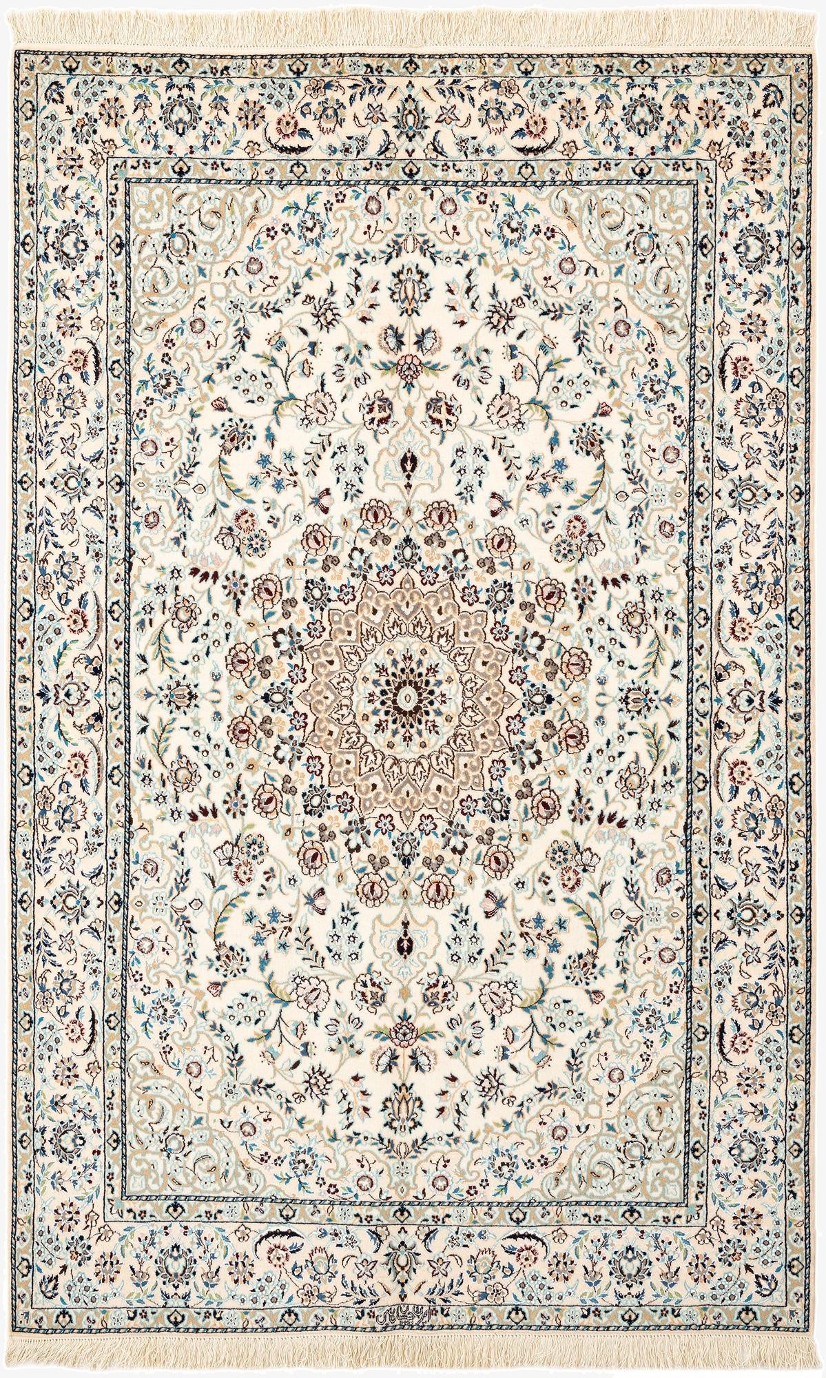 4' 4 x 6' 8  Hand Knotted Nain Rug