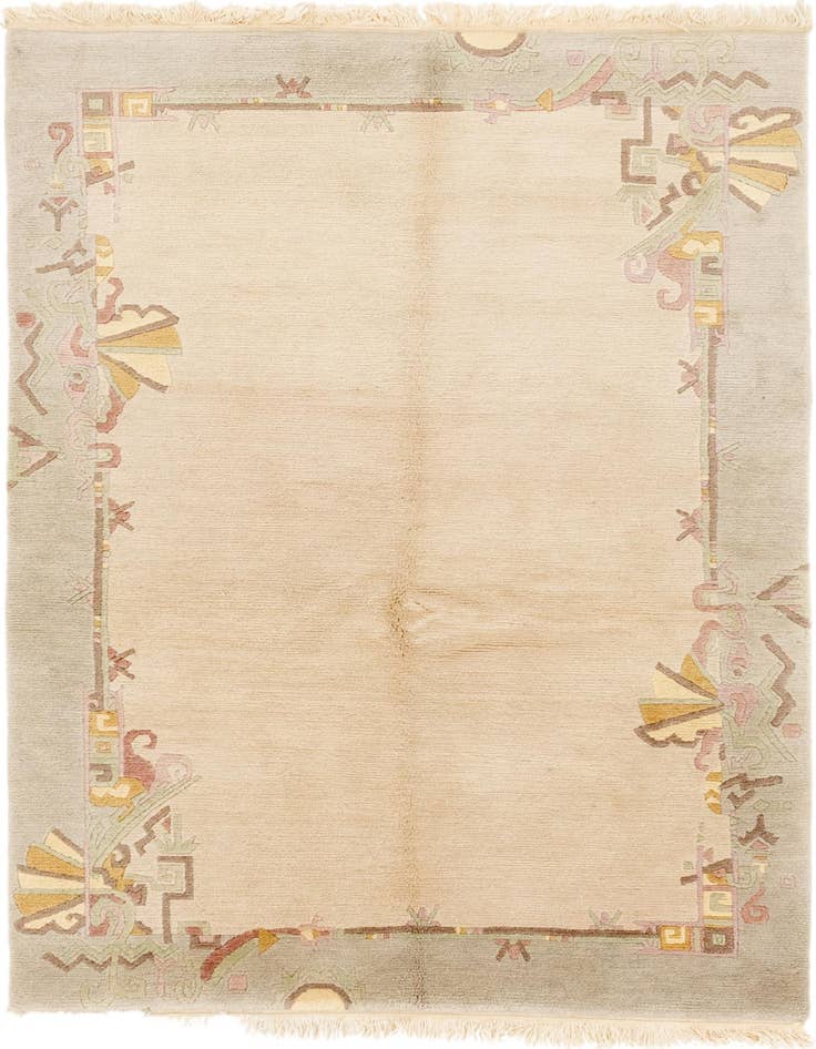 Detail image of 4' 8 x 6' 9 Hand Knotted Nepal Wool Rug