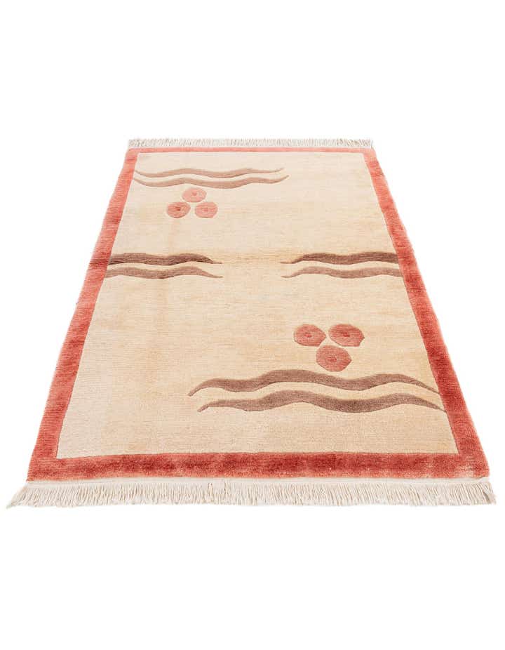 3' 4 x 4' 10 Hand Knotted Nepal Wool Rug
