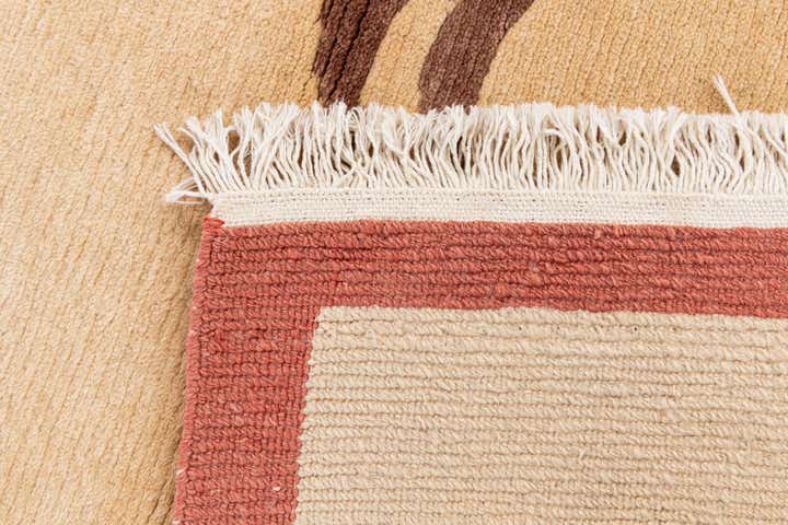 3' 4 x 4' 10 Hand Knotted Nepal Wool Rug