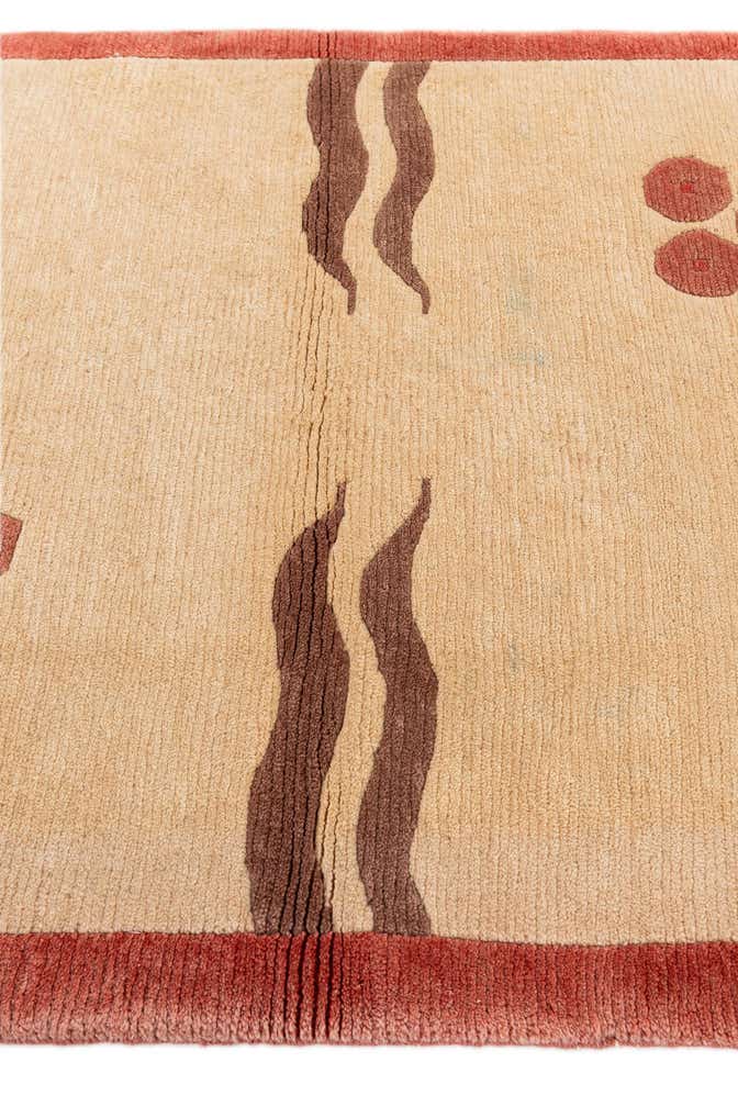 3' 4 x 4' 10 Hand Knotted Nepal Wool Rug