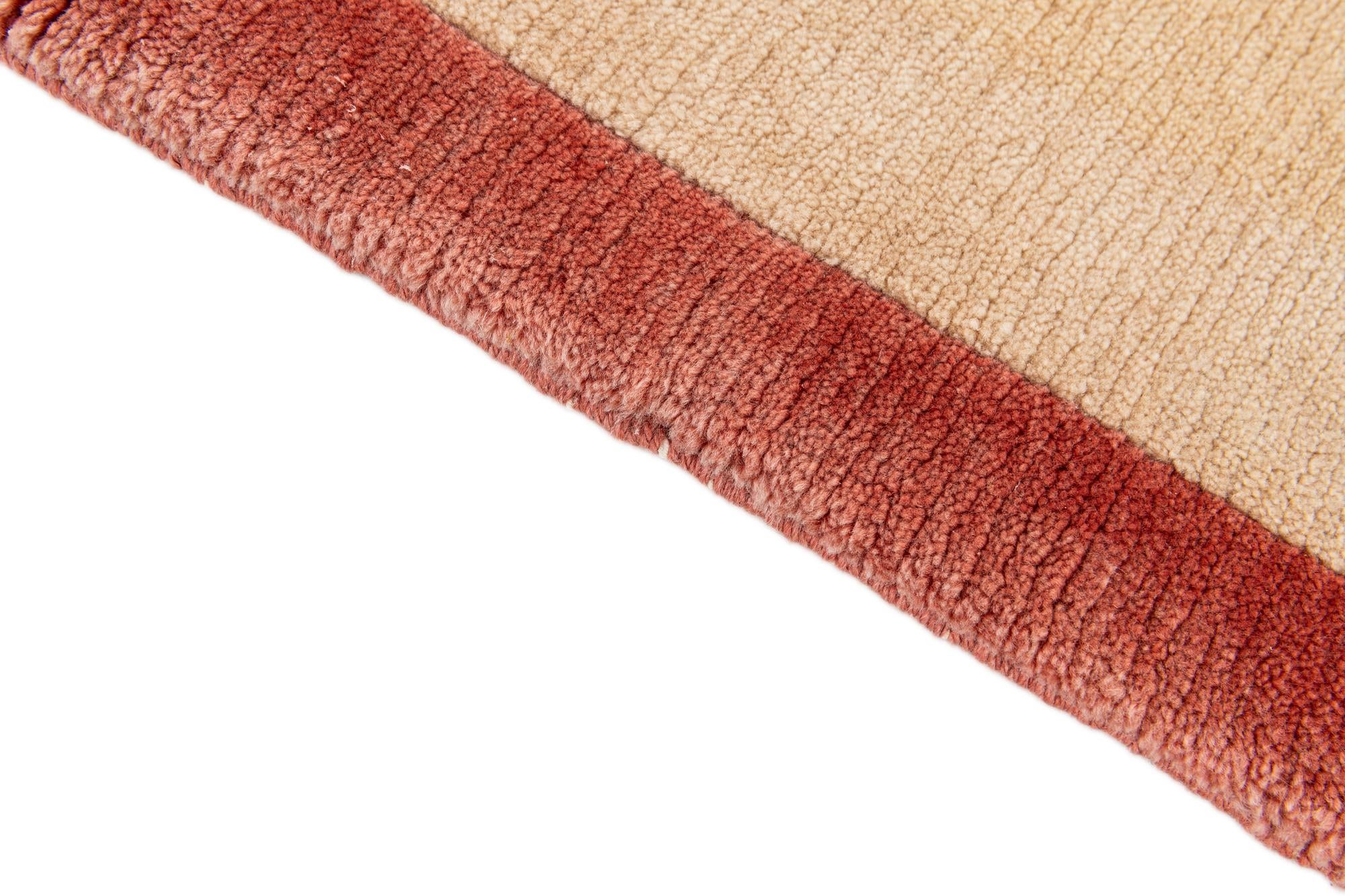 3' 4 x 4' 10 Hand Knotted Nepal Wool Rug