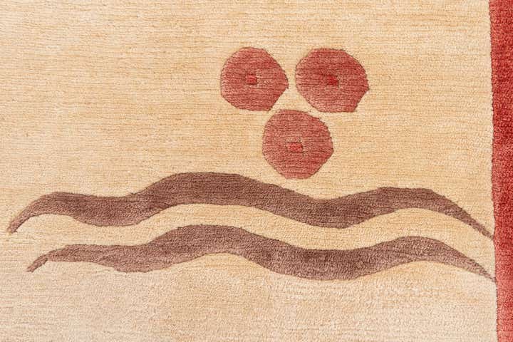 3' 4 x 4' 10 Hand Knotted Nepal Wool Rug