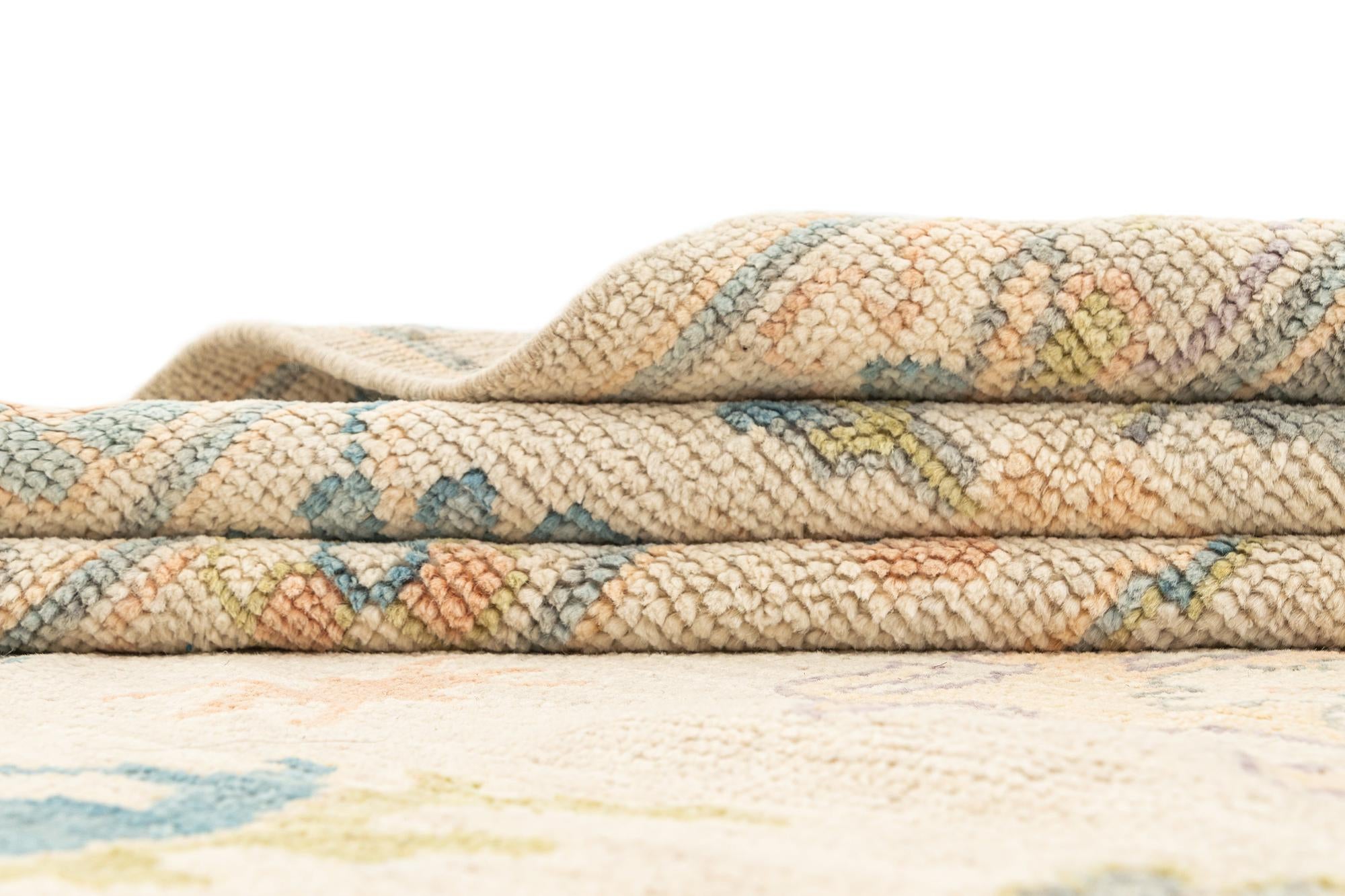 8' 11 x 11' 9 Hand Knotted Oushak Rug