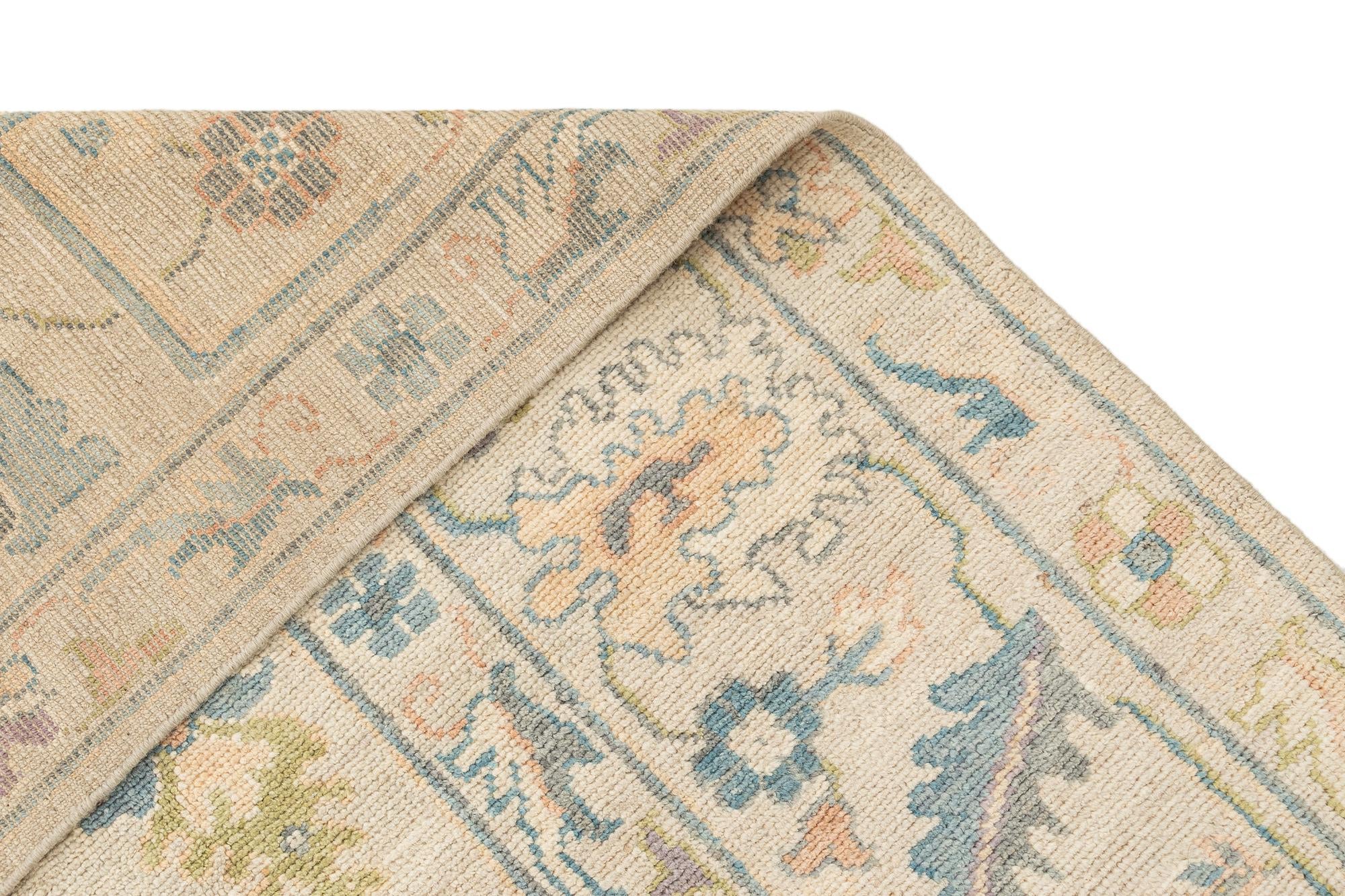 8' 11 x 11' 9 Hand Knotted Oushak Rug