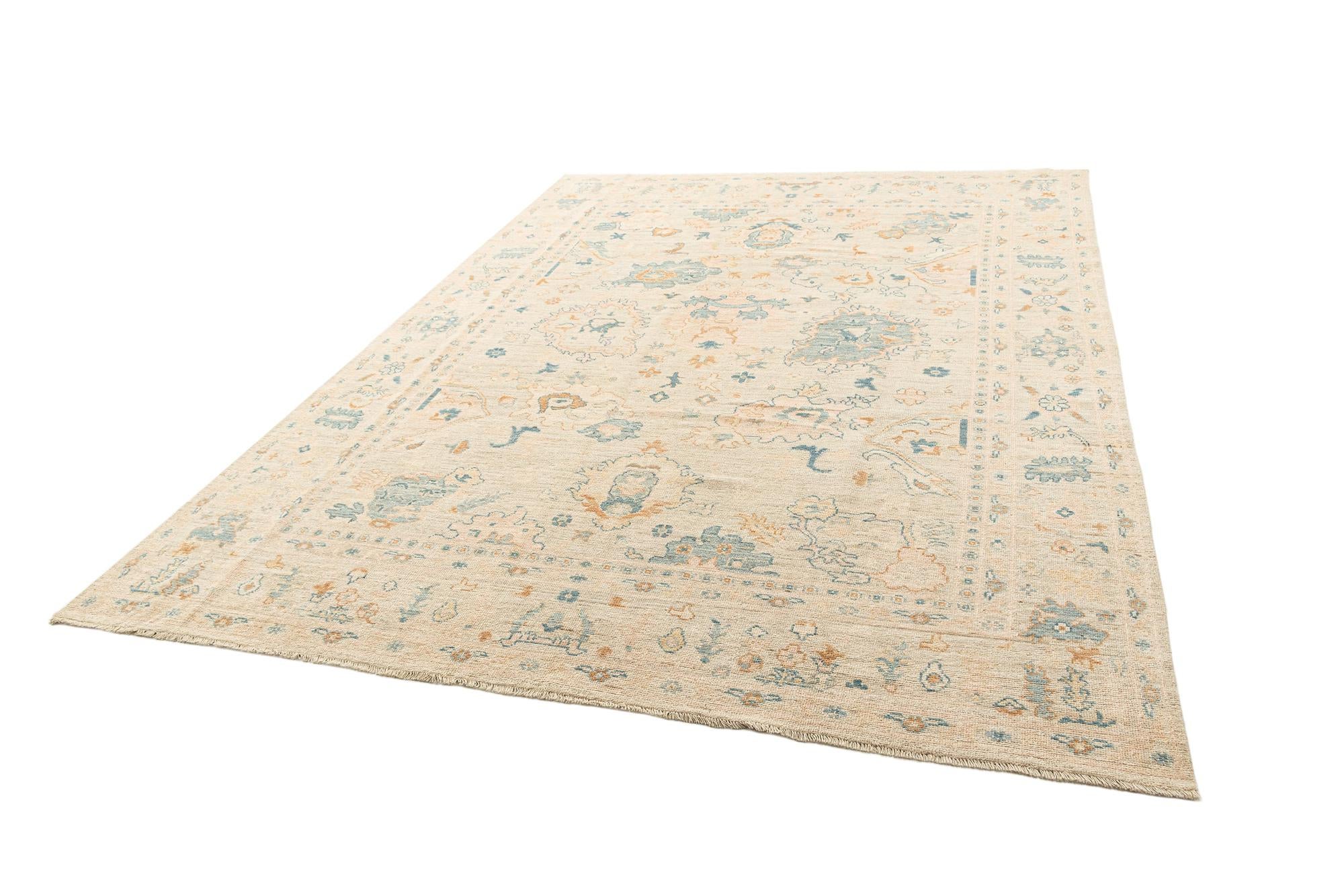 8' 9 x 11' 8 Hand Knotted Oushak Rug