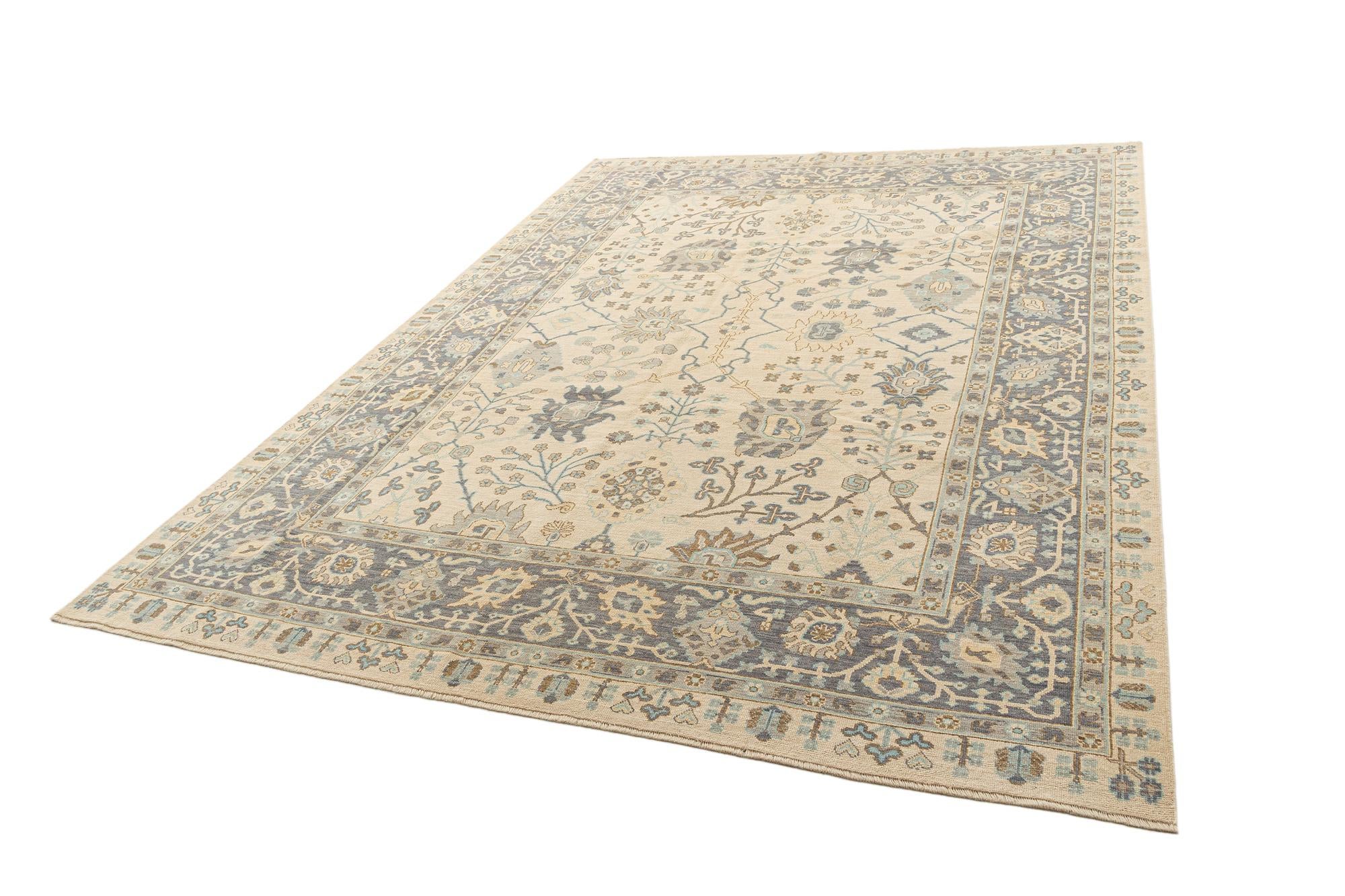 9' x 12' 2 Hand Knotted Oushak Rug