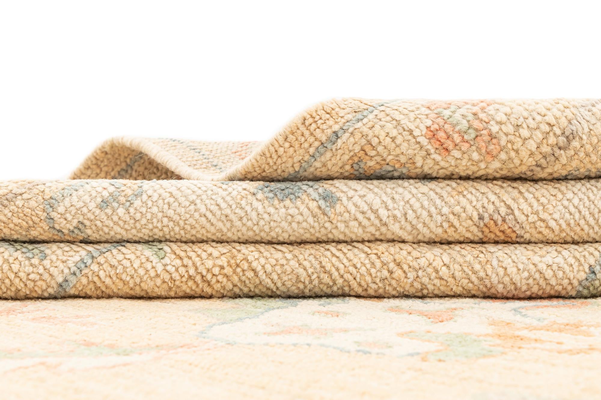 9' 1 x 11' 10 Hand Knotted Oushak Rug