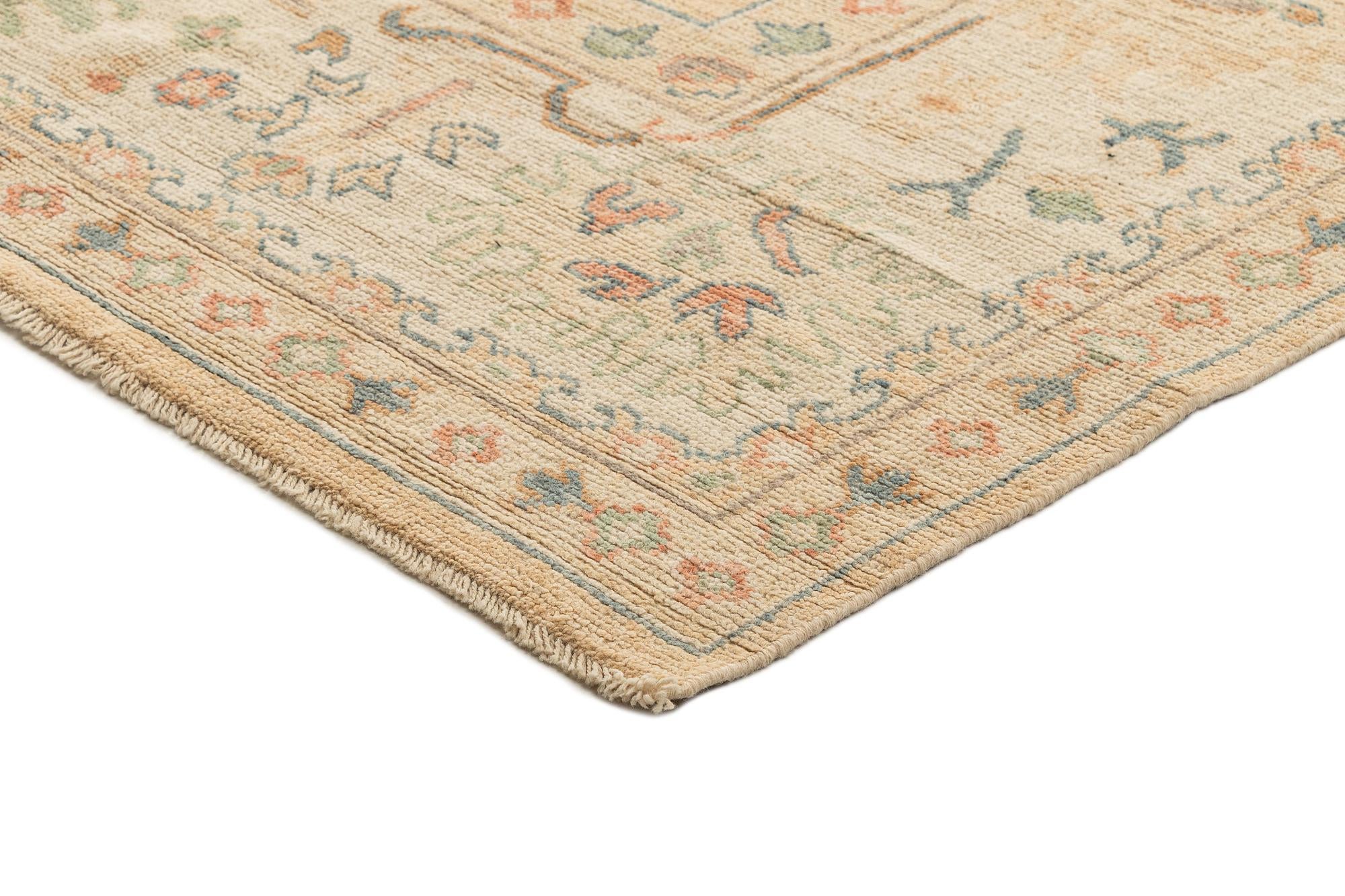 9' 1 x 11' 10 Hand Knotted Oushak Rug