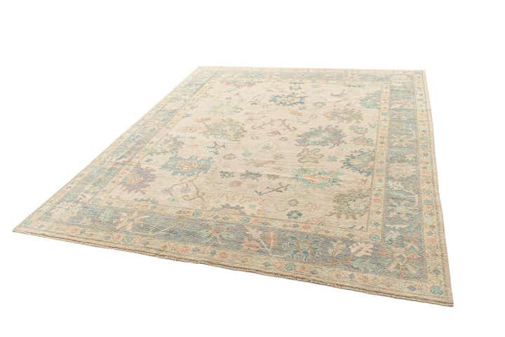 8' 1 x 9' 11 Hand Knotted Oushak Rug