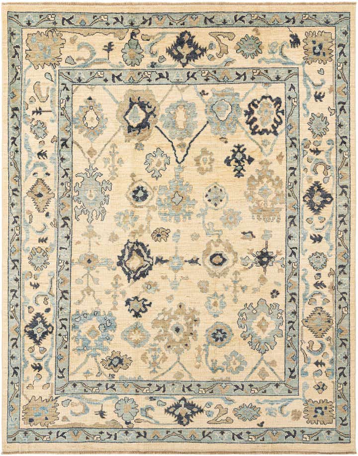 7' 10 x 9' 9 Hand Knotted Oushak Rug