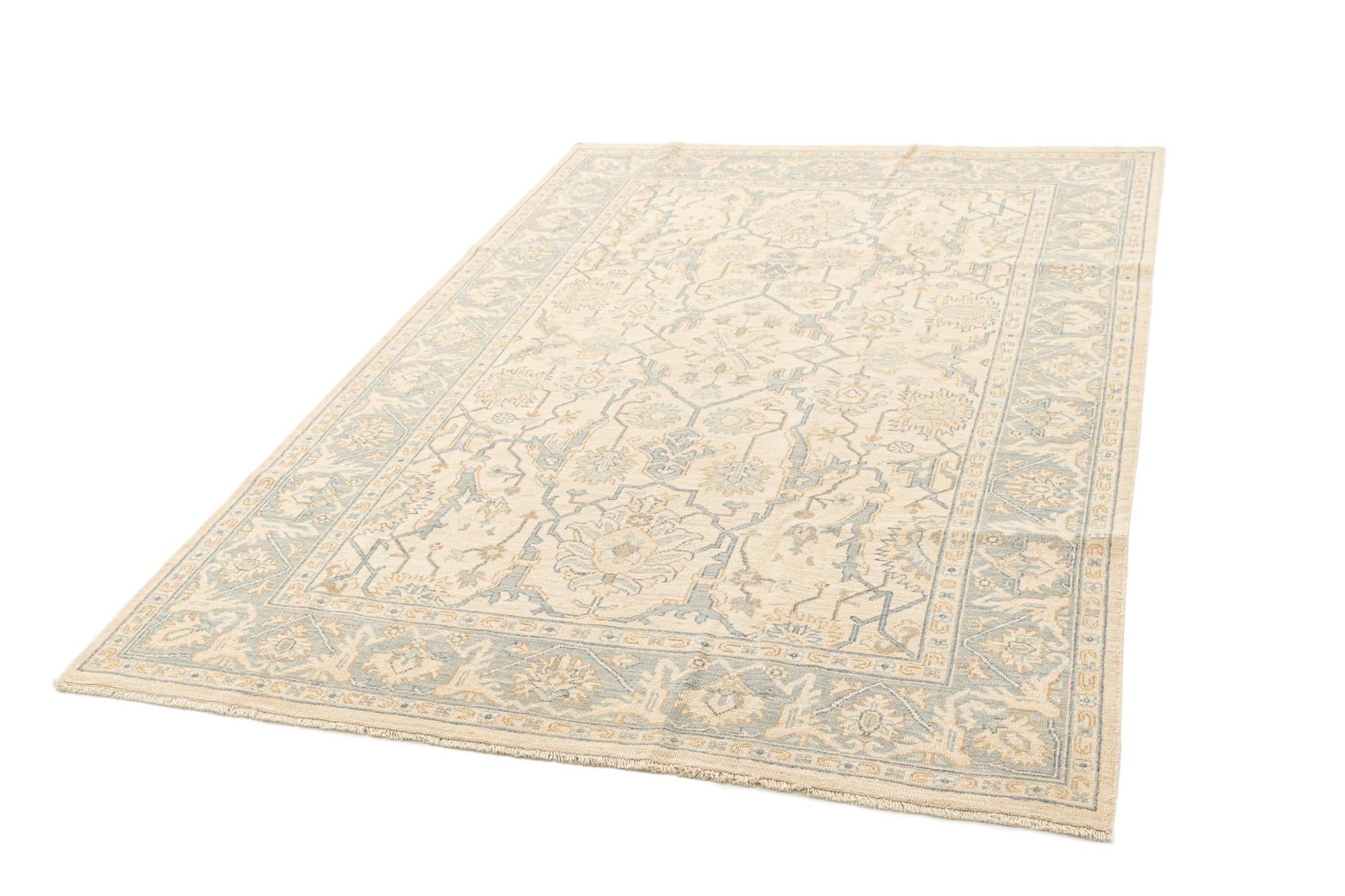 6' x 8' 10 Hand Knotted Oushak Rug