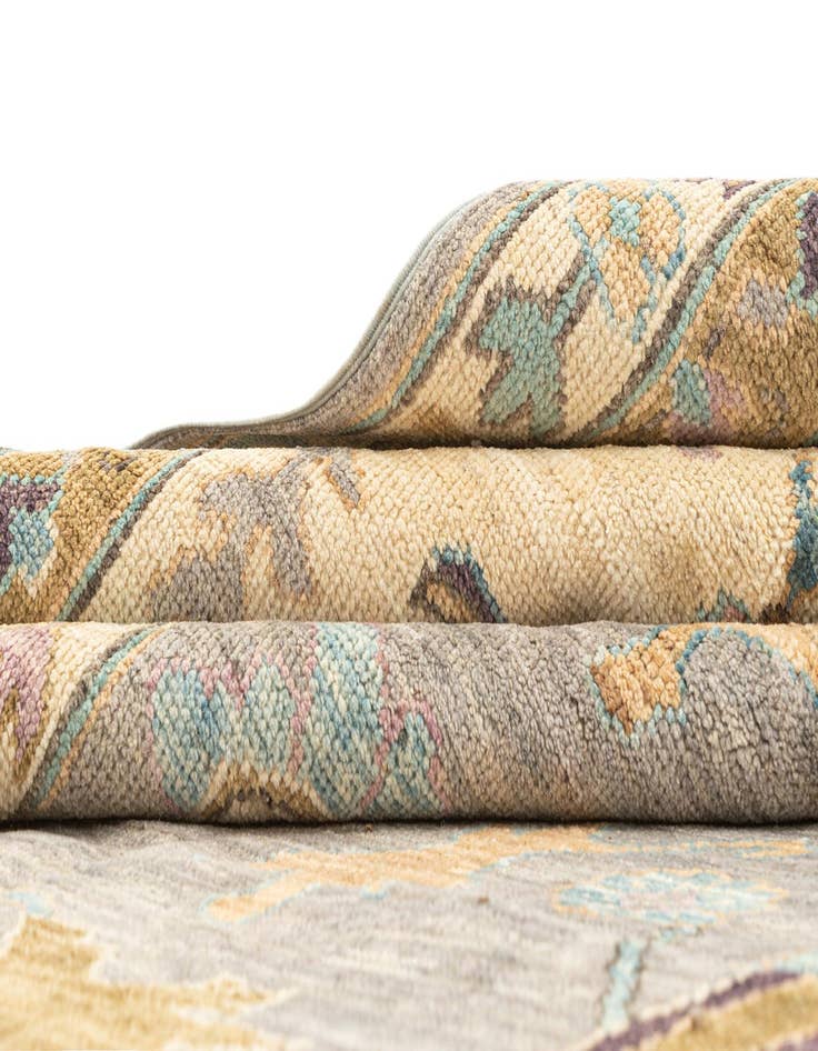 Detail image of 9' 1 x 11' 11  Hand Knotted Oushak Rug