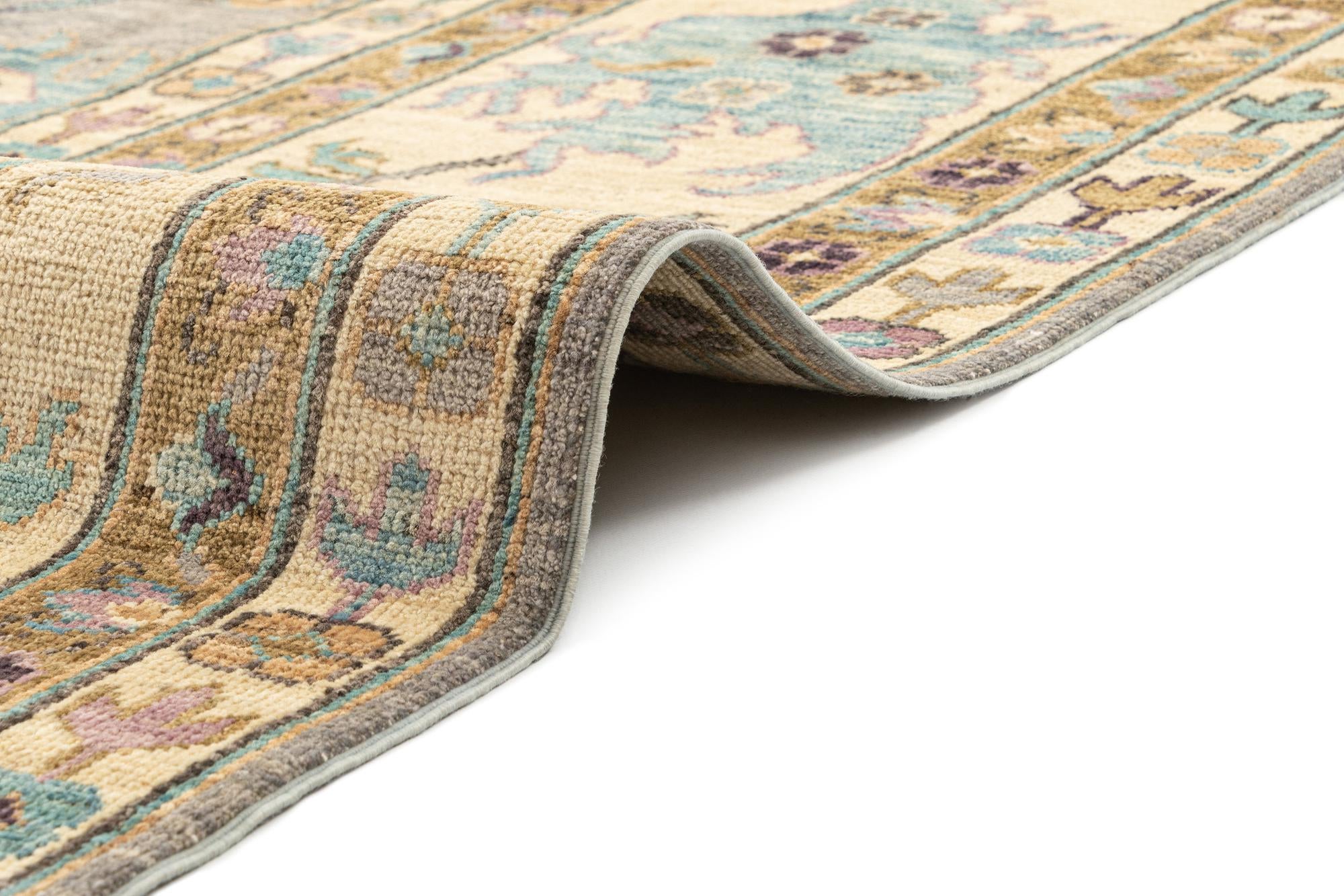 9' 1 x 11' 11 Hand Knotted Oushak Rug