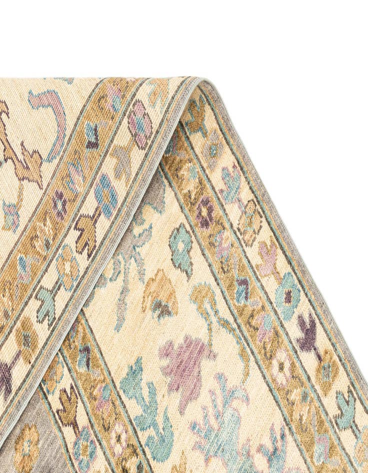 Detail image of 9' 1 x 11' 11  Hand Knotted Oushak Rug