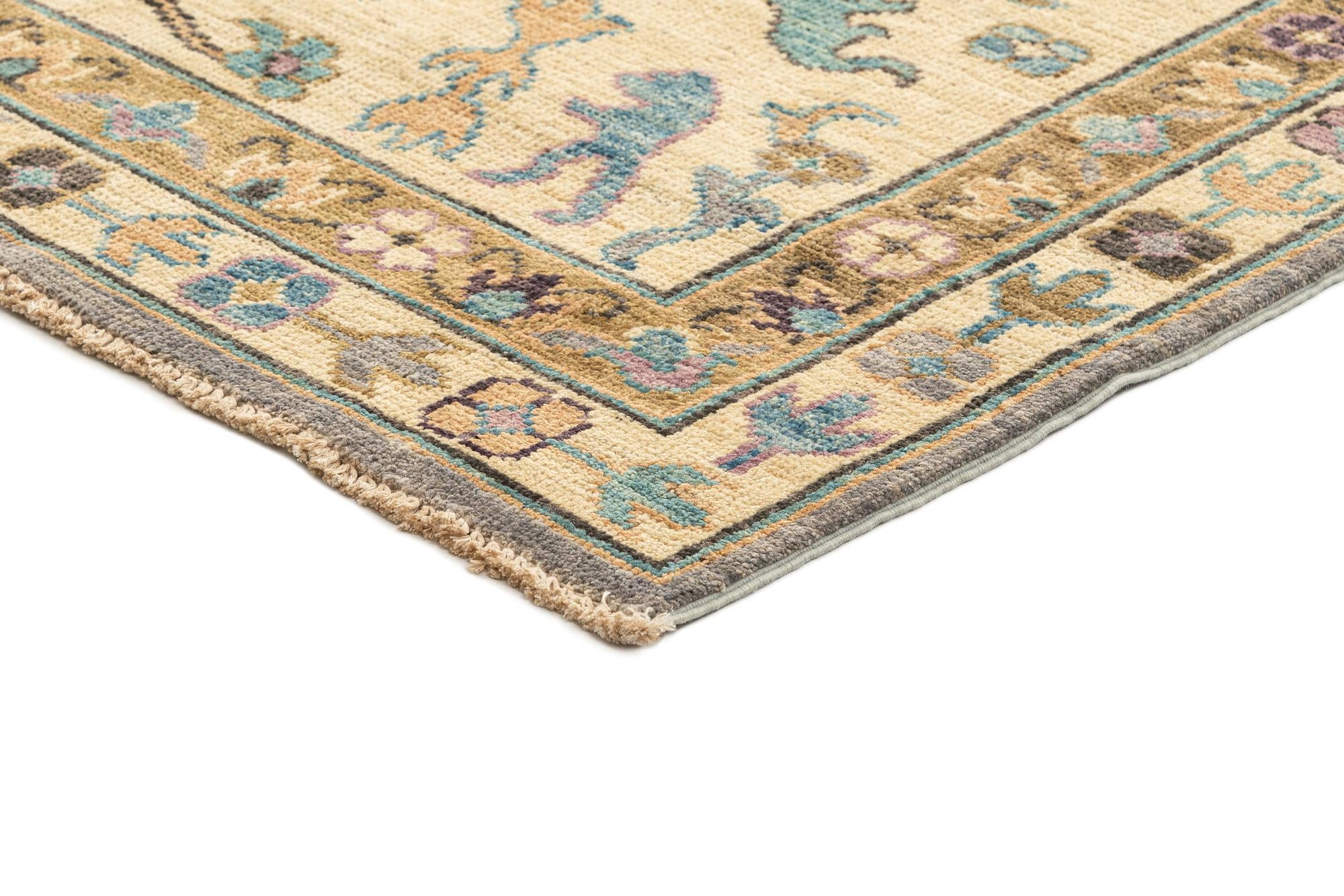 9' 1 x 11' 11 Hand Knotted Oushak Rug