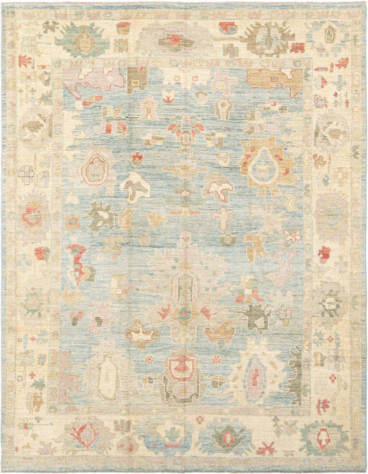 Detail image of 8' 4 x 9' 10 Hand Knotted Oushak Rug