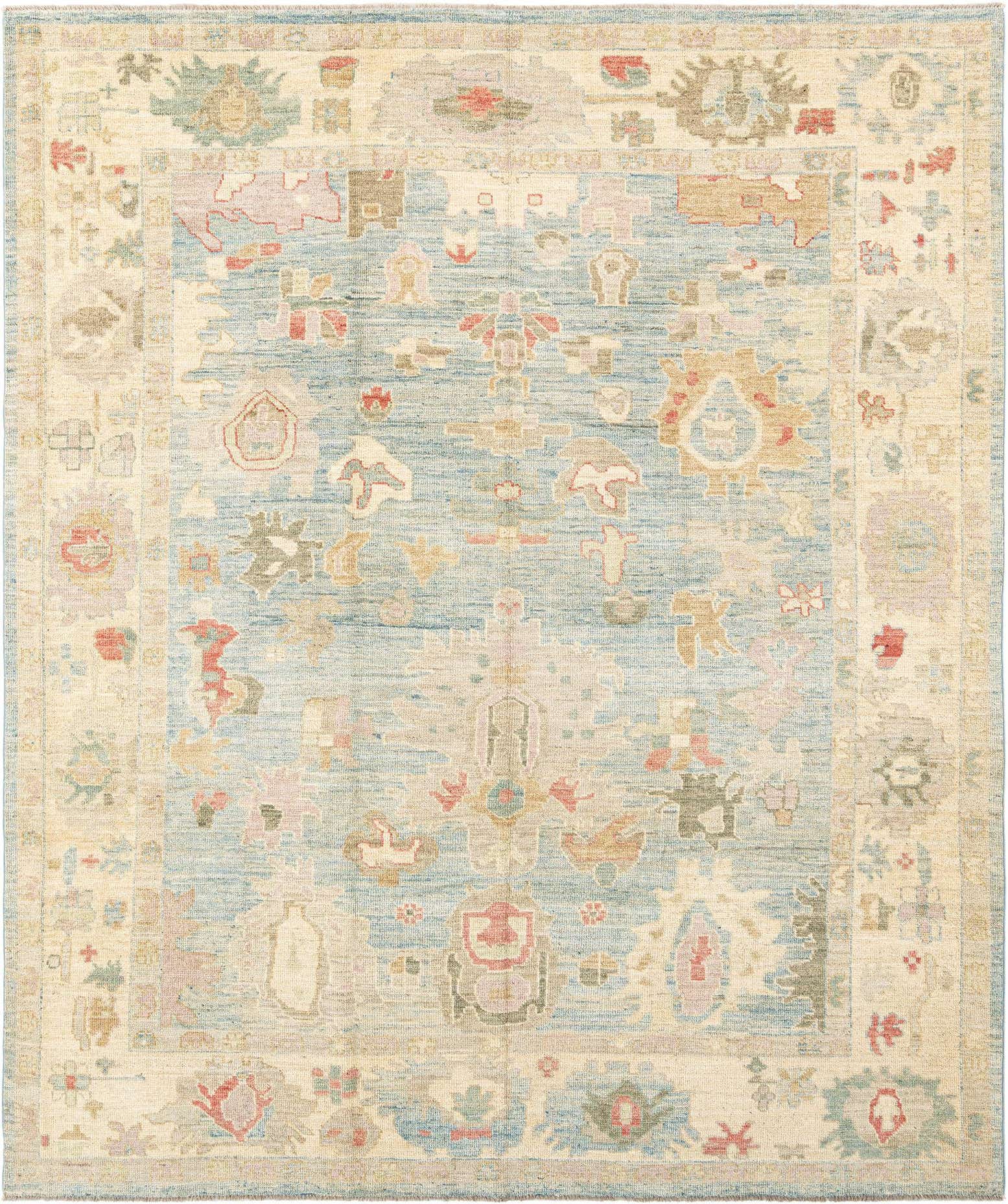 8' 4 x 9' 10 Hand Knotted Oushak Rug