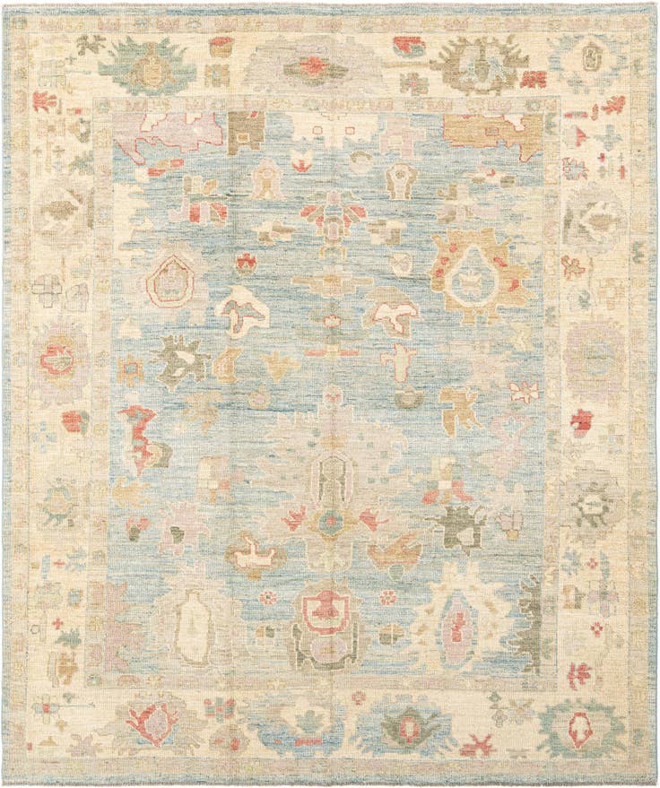 Detail image of 8' 4 x 9' 10 Hand Knotted Oushak Rug