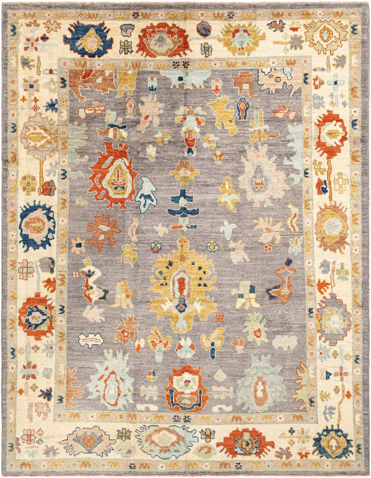 Detail image of 8' 2 x 10' 2 Hand Knotted Oushak Rug