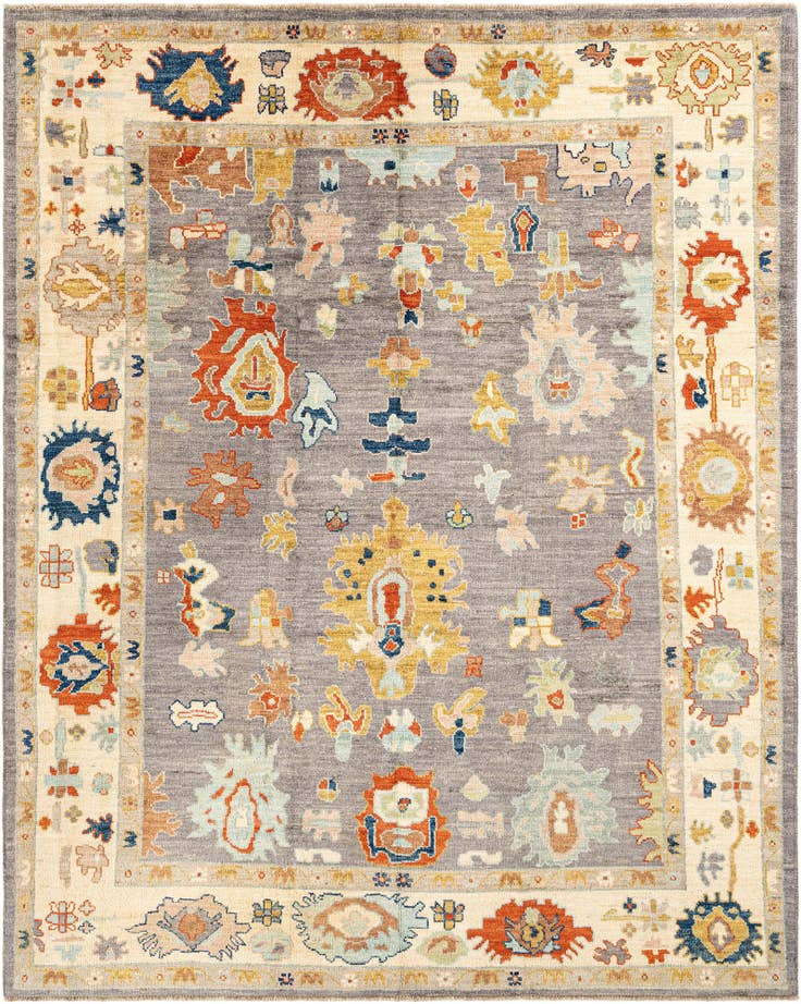 Detail image of 8' 2 x 10' 2 Hand Knotted Oushak Rug