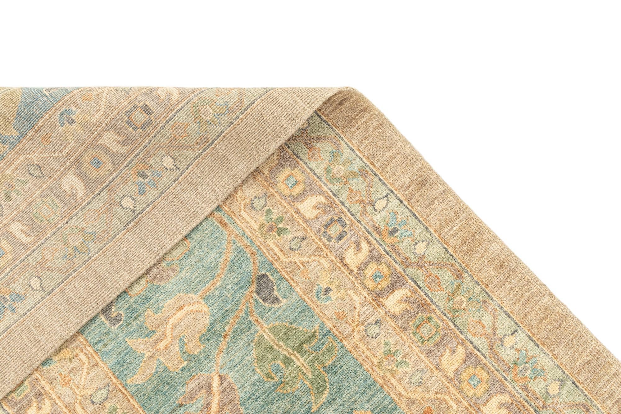 16' 1 x 23' Hand Knotted Oushak Rug