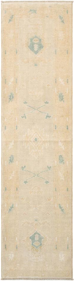 Detail image of 2' 7 x 10' Hand Knotted Oushak Rug