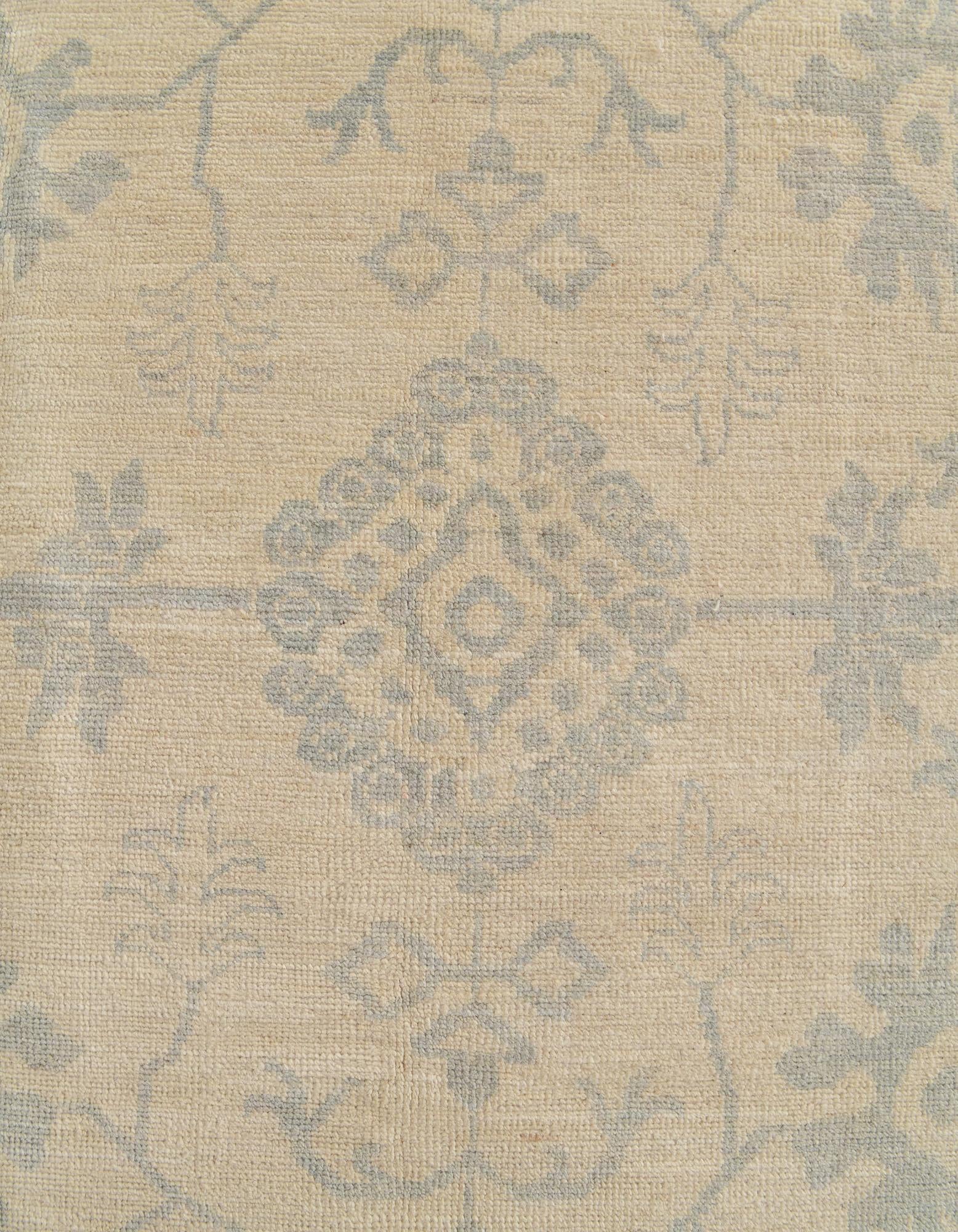 8' 7 x 12' 4 Hand Knotted Oushak Wool Rug