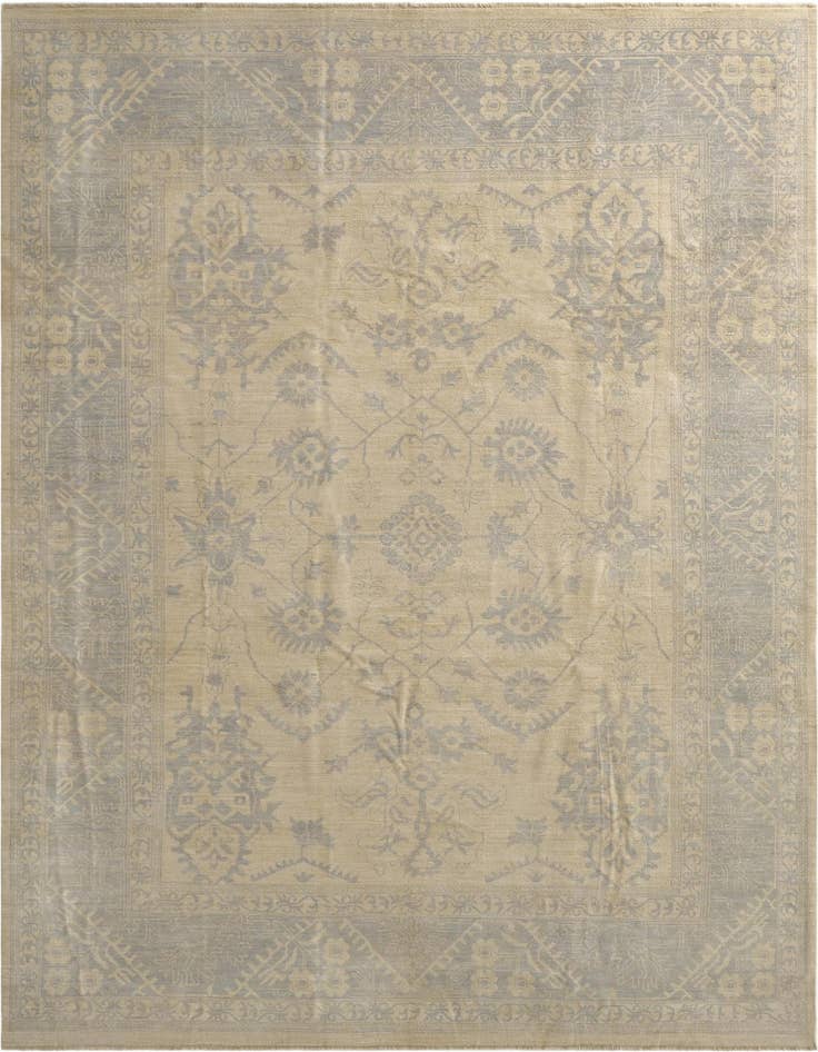 Detail image of 8' 7 x 12' 4 Hand Knotted Oushak Wool Rug