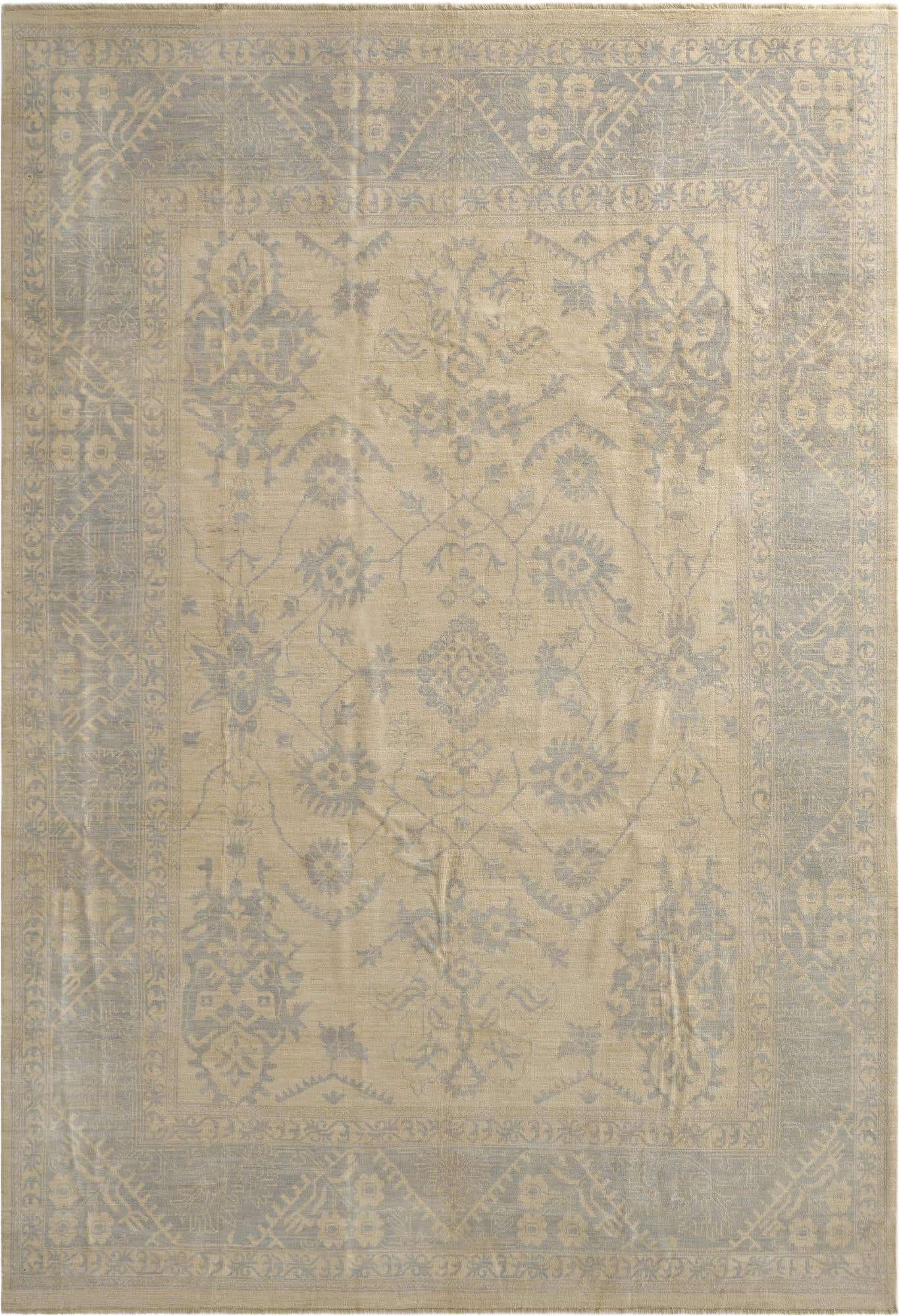 8' 7 x 12' 4 Hand Knotted Oushak Wool Rug