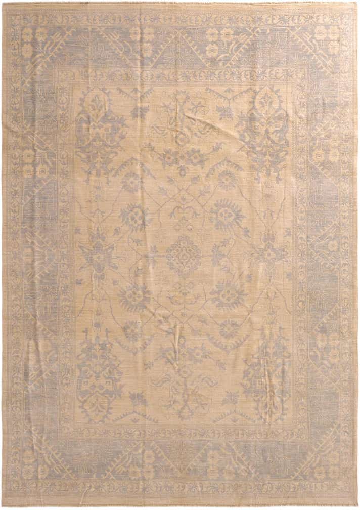 8' 7 x 12' 4 Hand Knotted Oushak Wool Rug