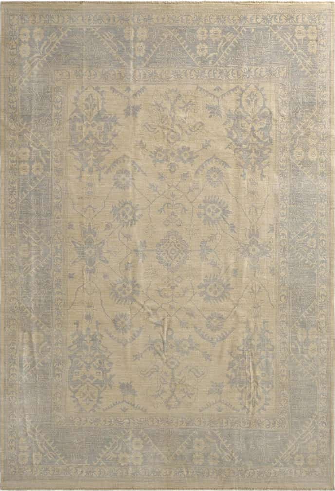 8' 7 x 12' 4 Hand Knotted Oushak Wool Rug