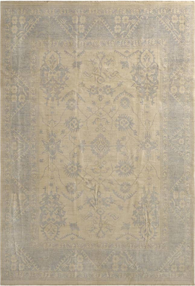 Detail image of 8' 7 x 12' 4 Hand Knotted Oushak Wool Rug