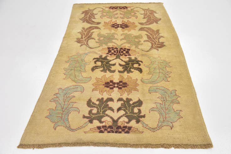 Detail image of 4' 4 x 7' Hand Knotted Oushak Wool Rug