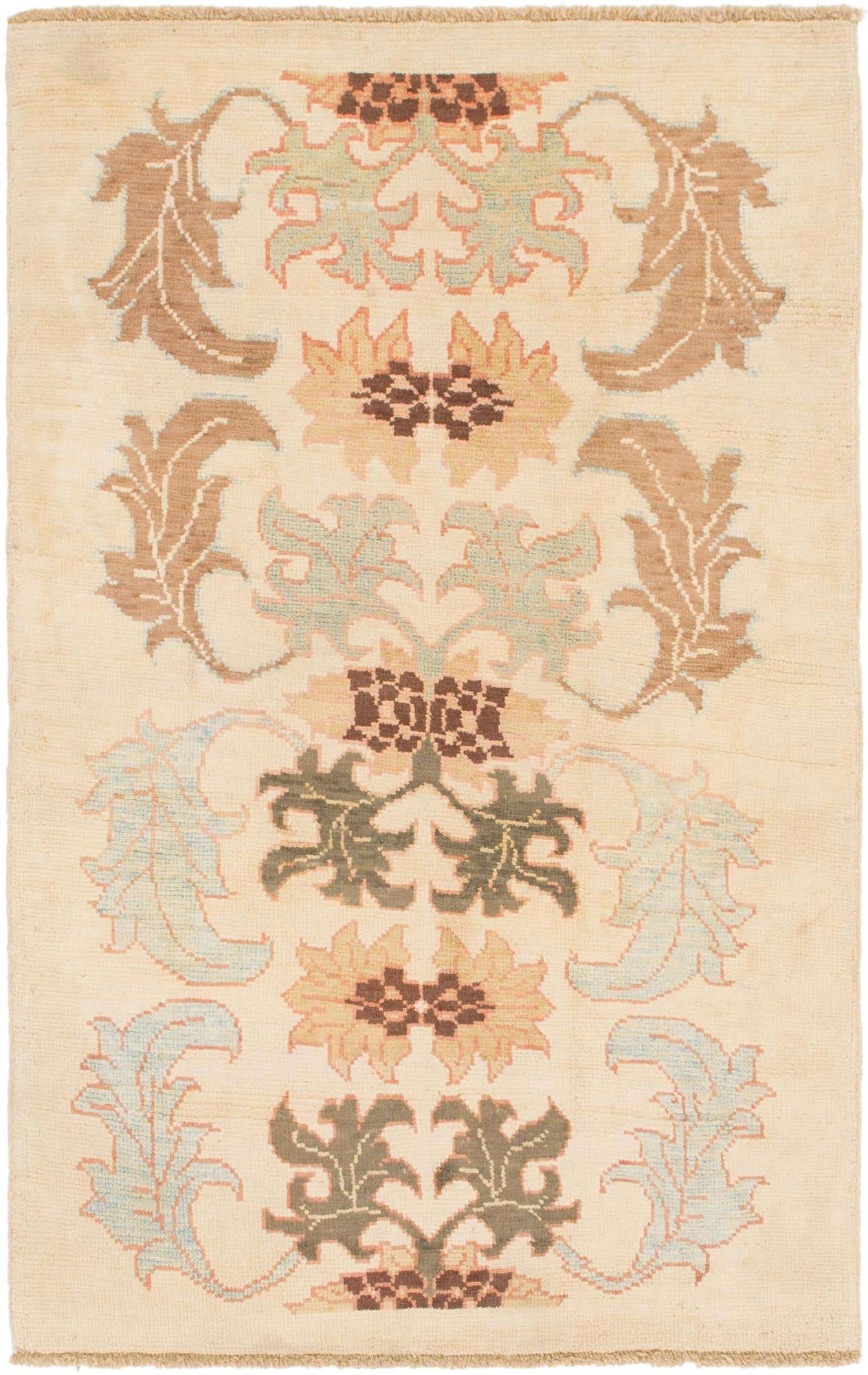 4' 4 x 7' Hand Knotted Oushak Wool Rug