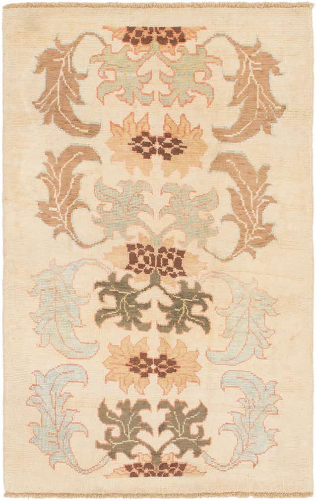4' 4 x 7' Hand Knotted Oushak Wool Rug
