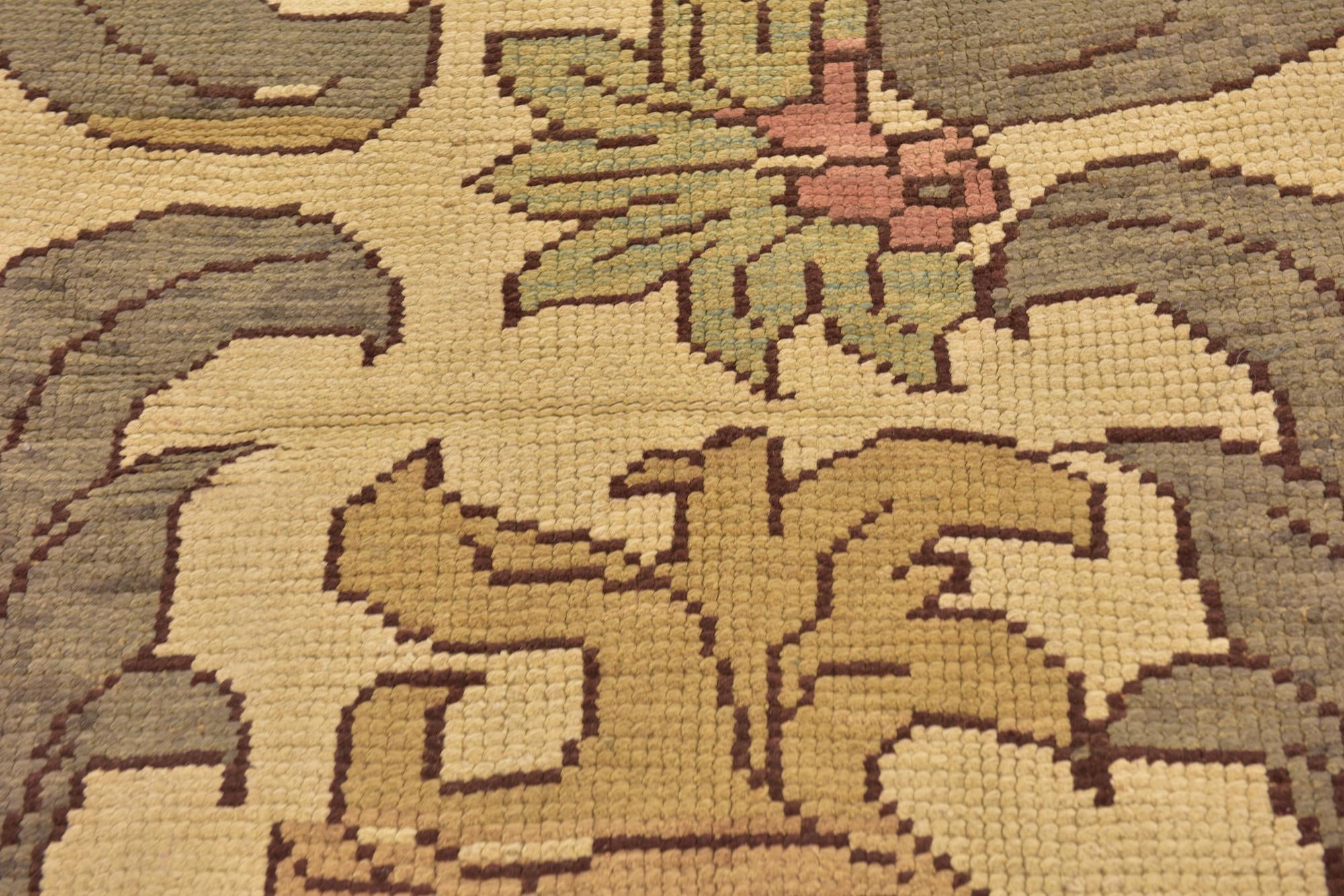 4' 2 x 6' 7 Hand Knotted Oushak Wool Rug