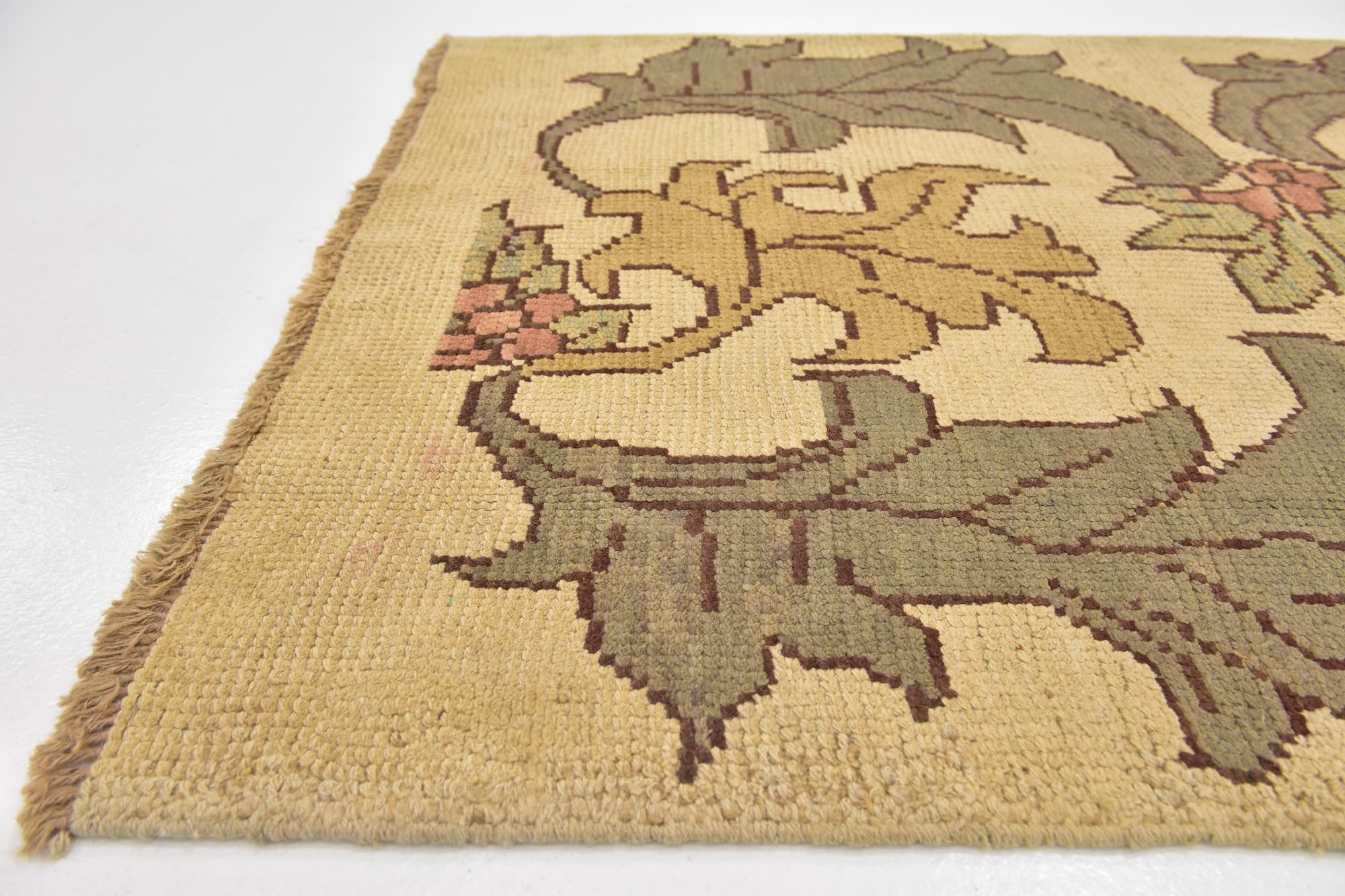 4' 2 x 6' 7 Hand Knotted Oushak Wool Rug