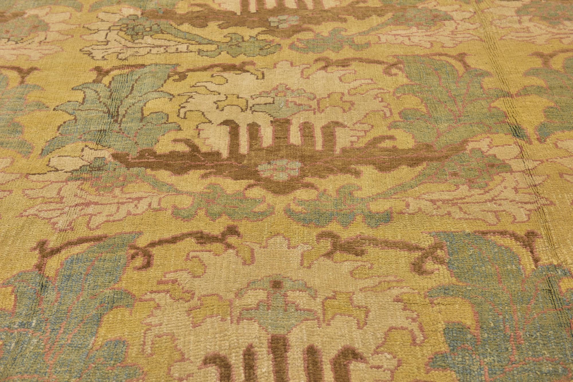 8' 6 x 12' 7 Hand Knotted Oushak Wool Rug