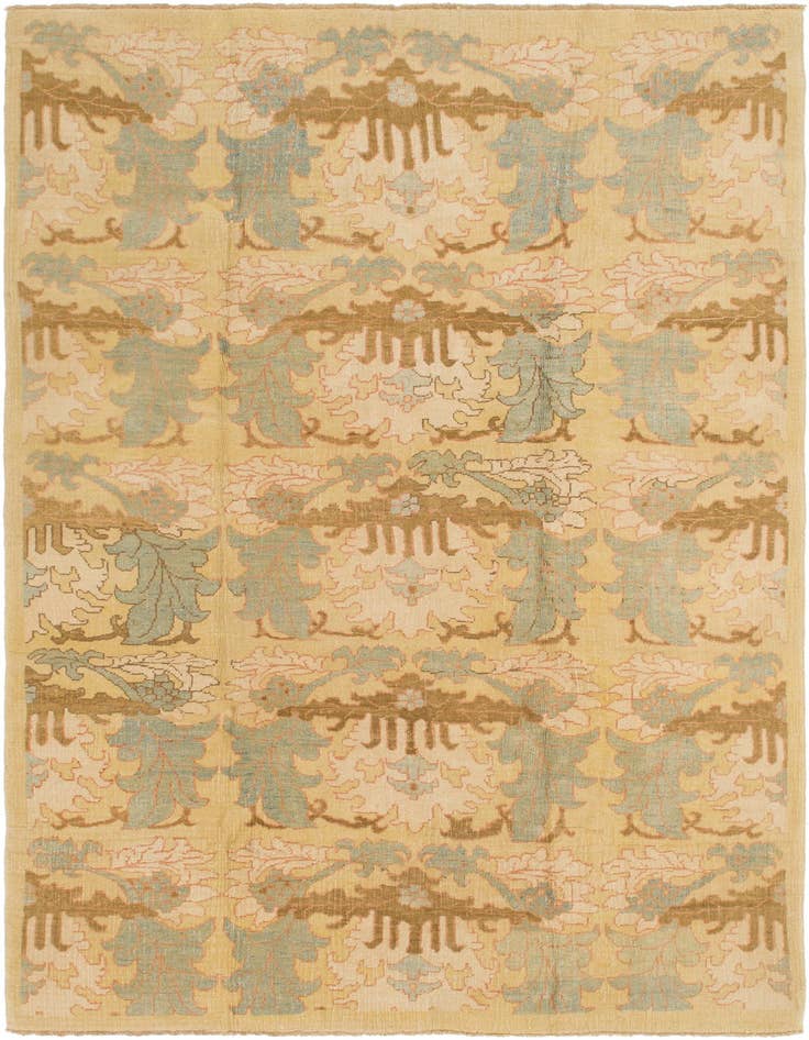Detail image of 8' 6 x 12' 7 Hand Knotted Oushak Wool Rug