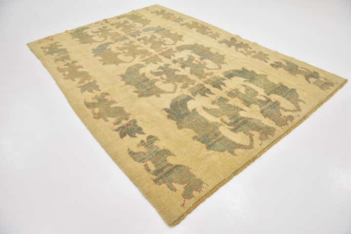 7' x 10' Hand Knotted Oushak Wool Rug