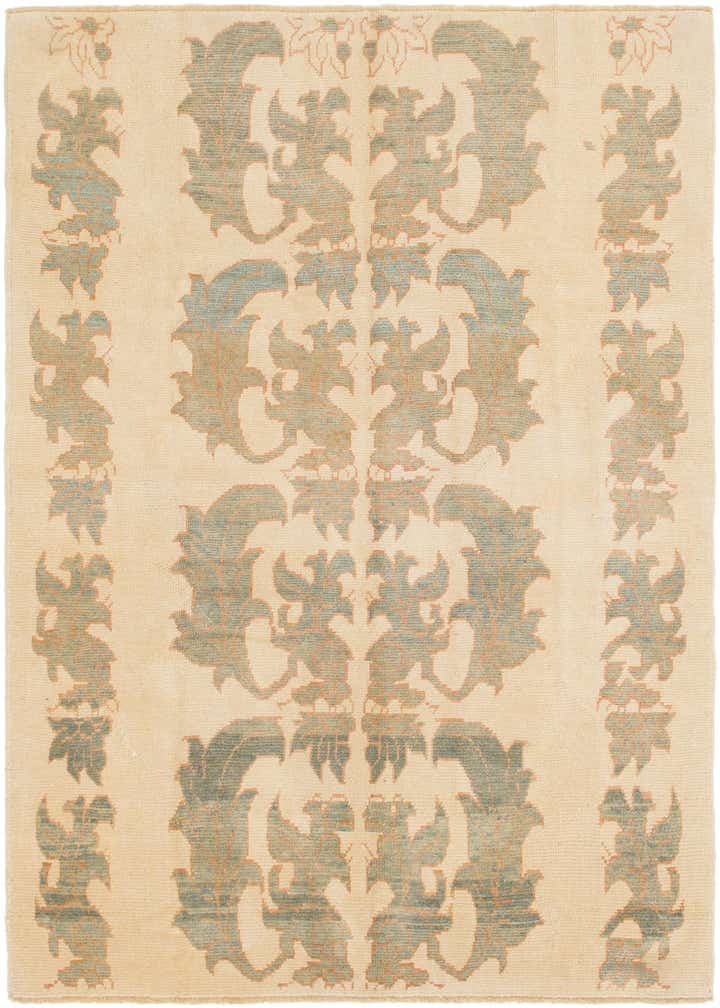 7' x 10' Hand Knotted Oushak Wool Rug